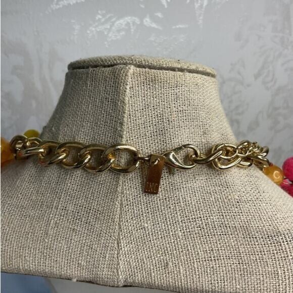 INC Interactional Signed  Ping and Yellow Cha Cha Balls Laired Chan Necklace - Picture 3 of 5